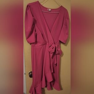 Pink Side Tie Dress